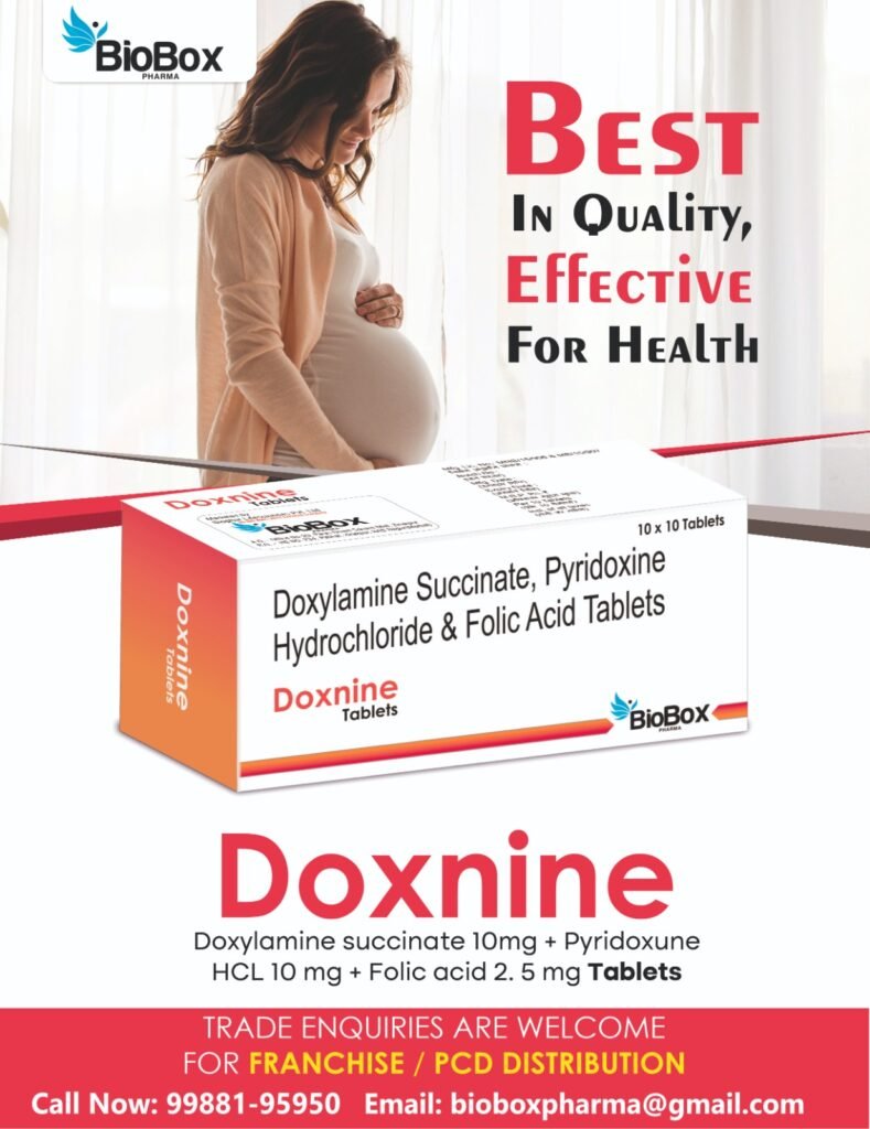 Doxylamine Succinate, Pyridoxine Hydrochloride and Folic Acid Tablets